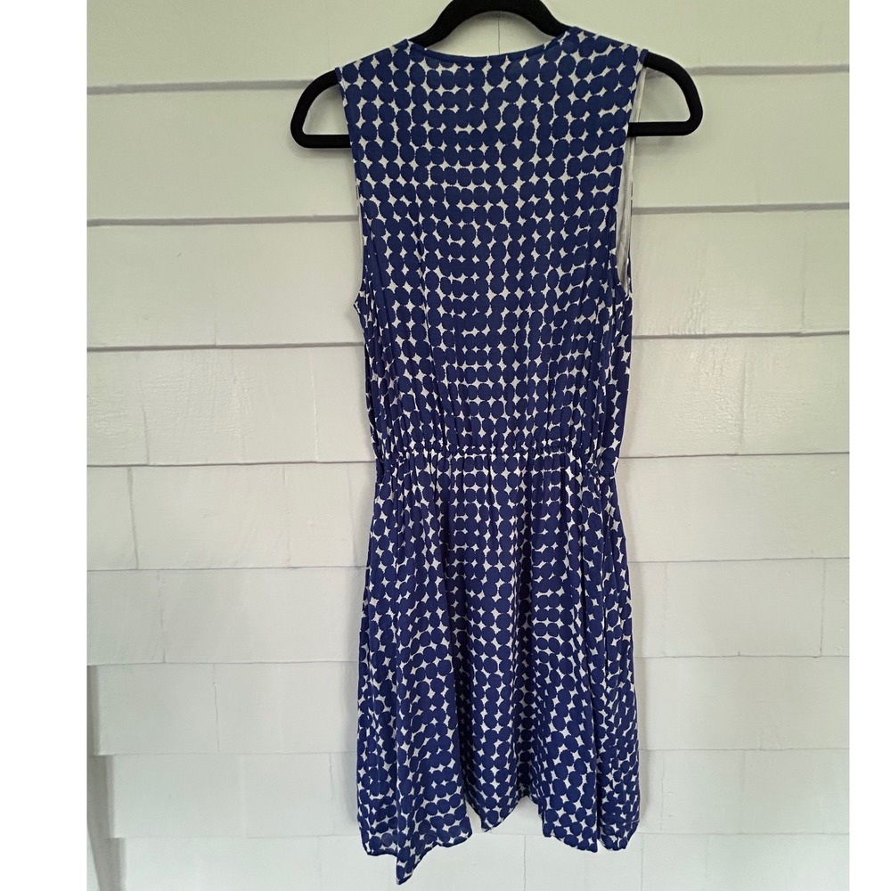 Boden Blue White Geometric Sleeveless Pocket Dress Size 8 - Picture 8 of 10